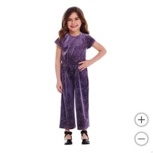 Andy & Evan Purple Lurex Kids Jumpsuit